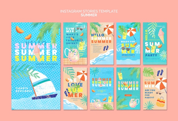 Free PSD summer holiday instagram stories