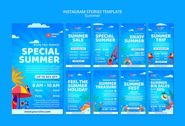 Summer holiday instagram stories