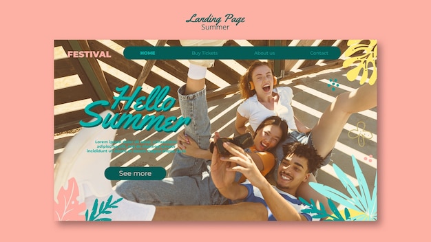 Summer holiday landing page template