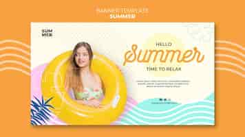 Free PSD summer horizontal banner template