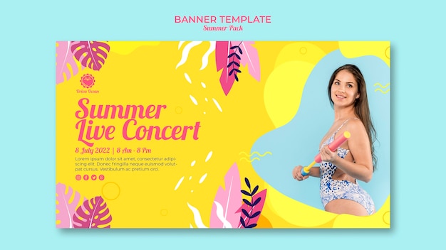 Free PSD summer live concert banner template