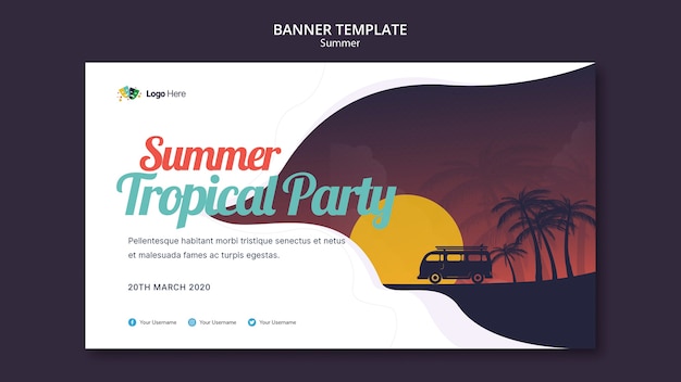 Summer party banner template