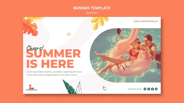 Free PSD summer party banner template