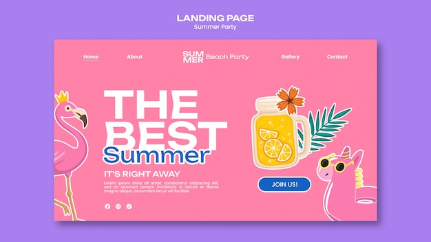 Free PSD summer party design template