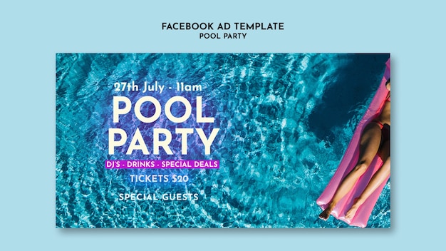 Free PSD summer party facebook template