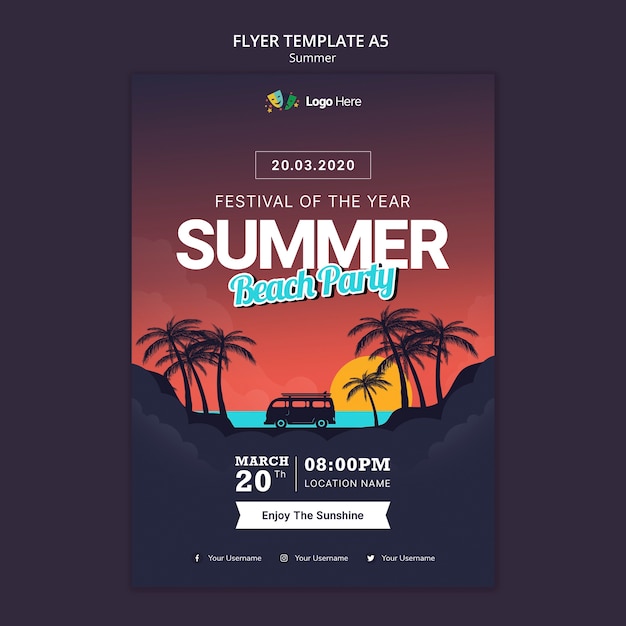 Summer party flyer template