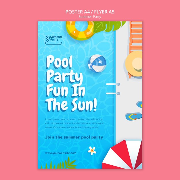 Summer party poster template