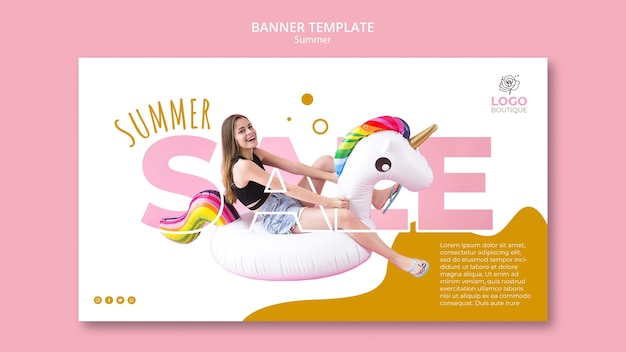 Summer sale banner template