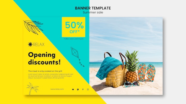 Free PSD summer sale banner template