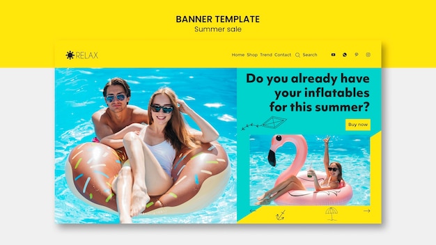 Free PSD summer sale banner template