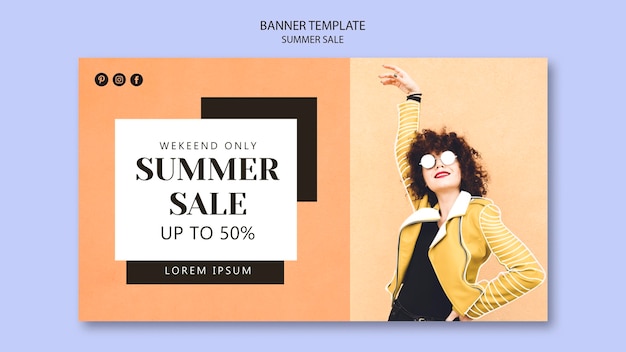 Free PSD summer sale banner template