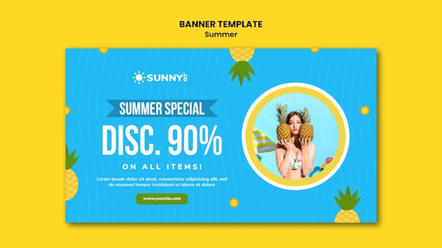 Summer sale banner template