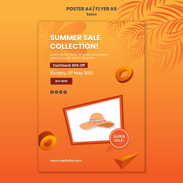 Summer sale collection poster template