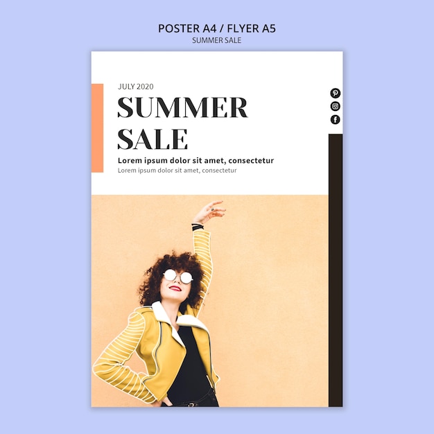 Free PSD summer sale flyer template