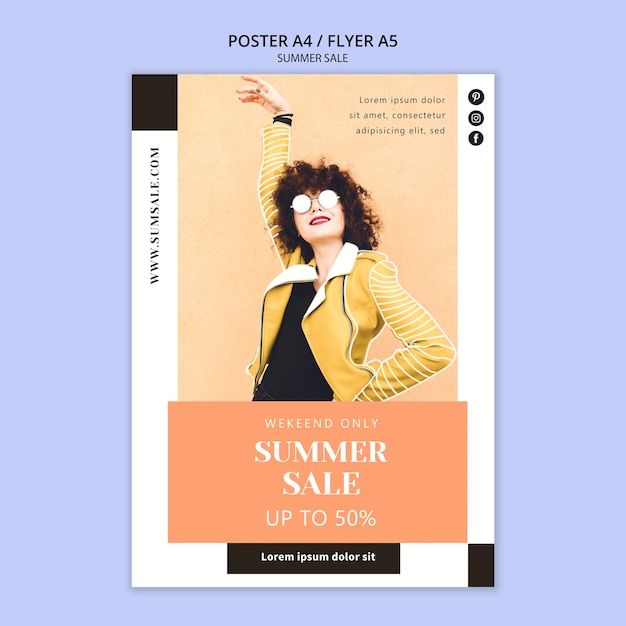 Free PSD summer sale flyer template