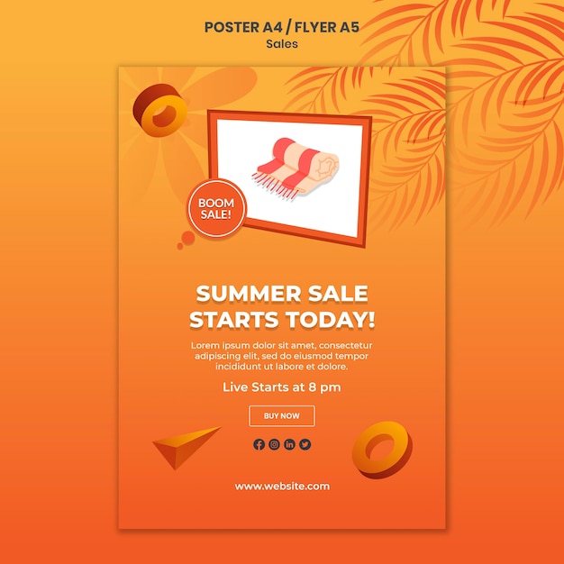 Summer sale flyer template