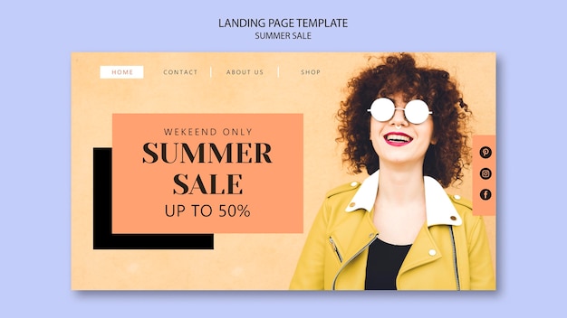 Free PSD summer sale landing page template