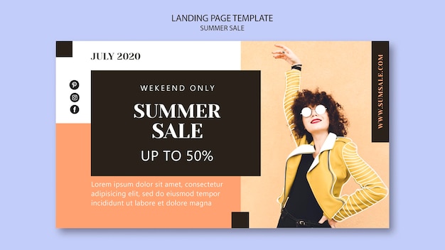 Summer sale landing page template