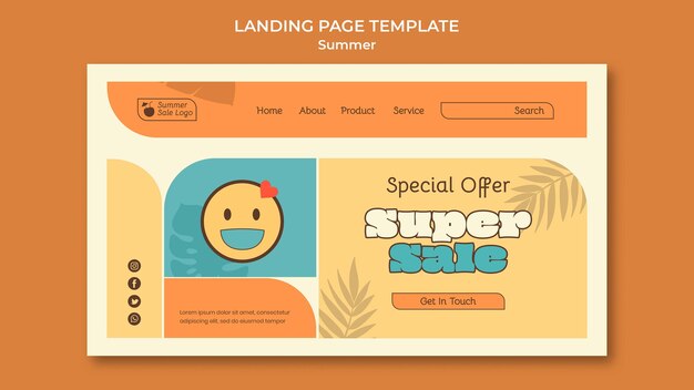 Summer sale landing page template