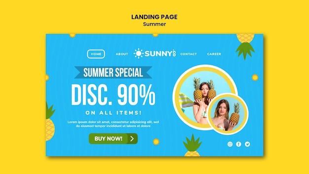 Free PSD summer sale landing page