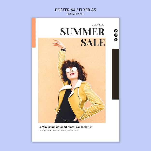 Free PSD summer sale poster template