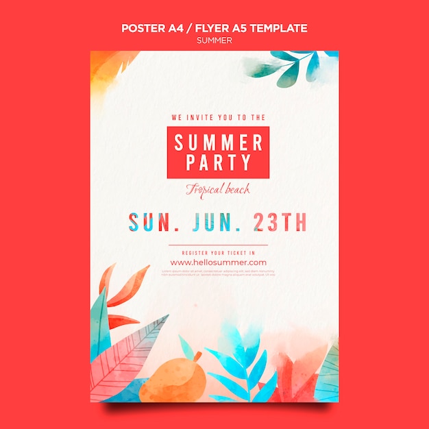 Free PSD summer sale poster template