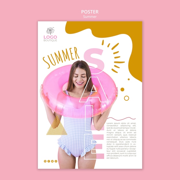 Summer sale poster with photo