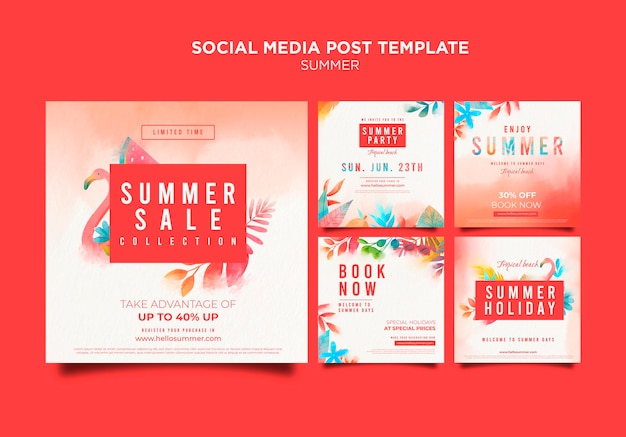 Free PSD summer sale social media post template