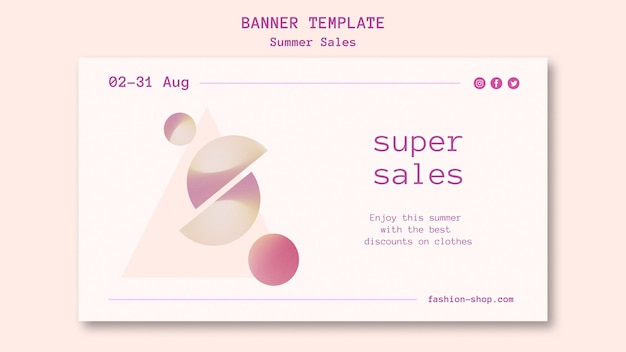 Summer sales horizontal banner