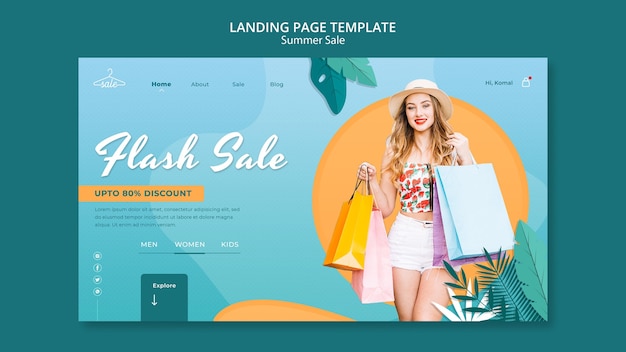 Summer sales landing page template