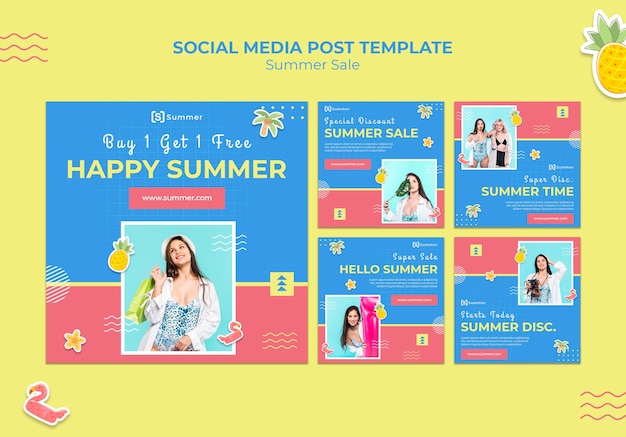 Summer sales social media posts