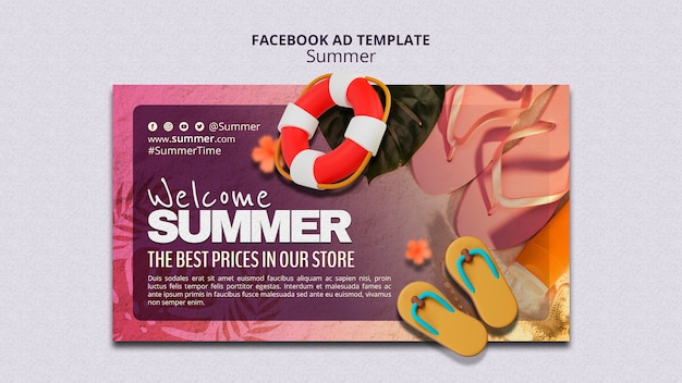 Free PSD summer season facebook template