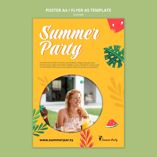 Summer season poster with watermelon