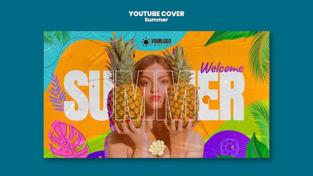 Summer season youtube cover template