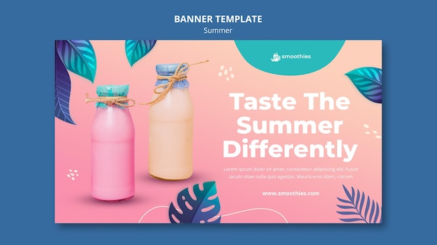 Free PSD summer smoothie banner template