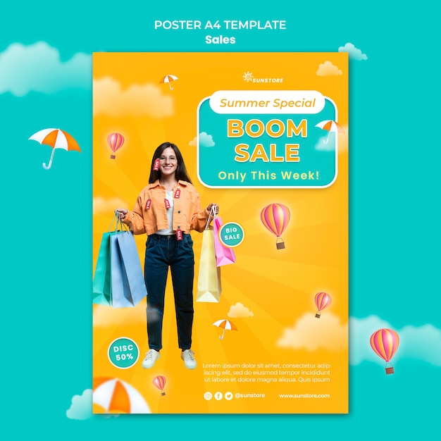 Summer special sale poster template