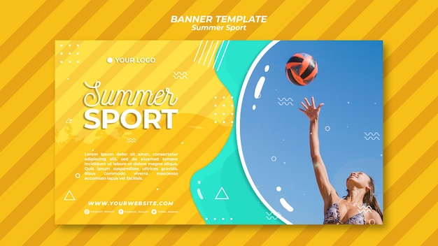 Free PSD summer sport banner template concept