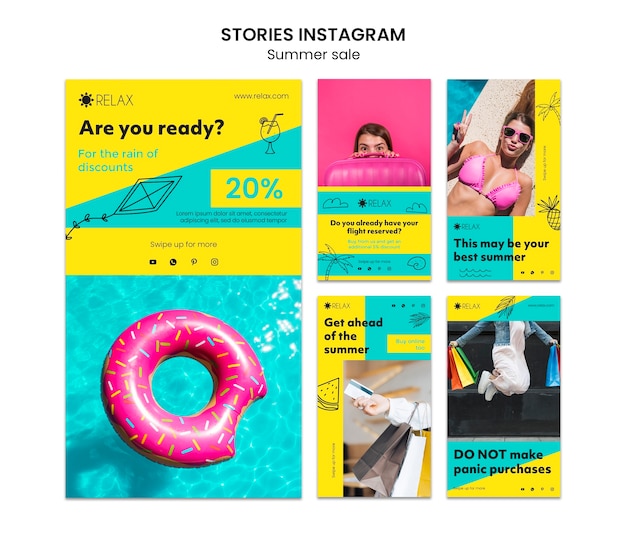 Free PSD summer stories instagram template