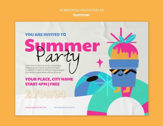 Free PSD summer template design