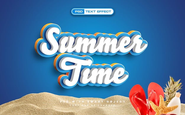 Free PSD summer time text effect with summer background