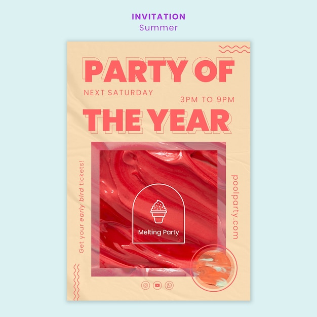 Summertime celebration invitation template