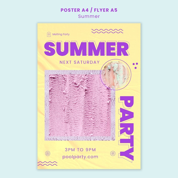 Summertime celebration poster template