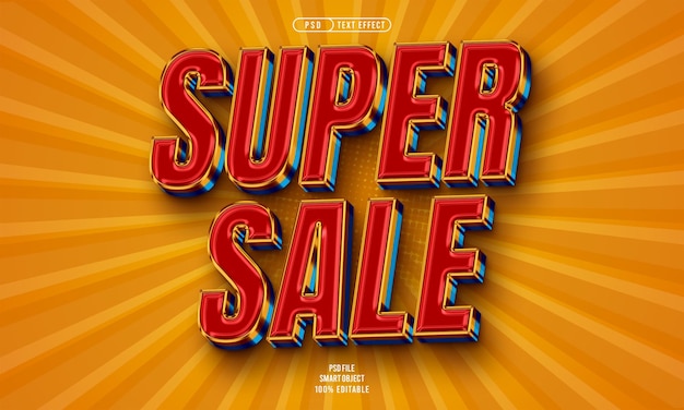 Super Sale 3D editable text effect