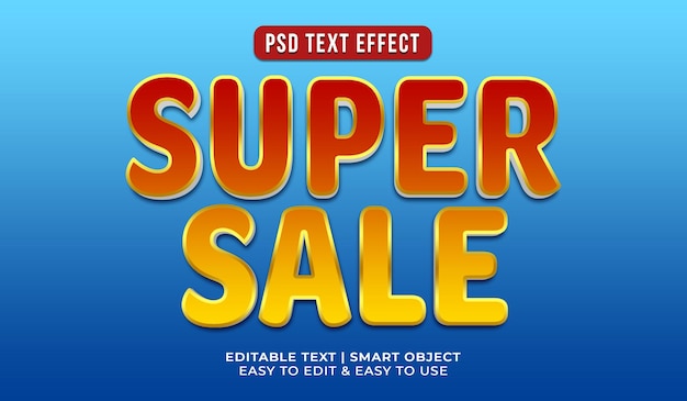 Free PSD super sale text effect