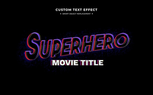 superhero movie 3d text style effect