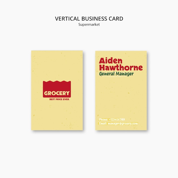 Free PSD supermarket business card template design