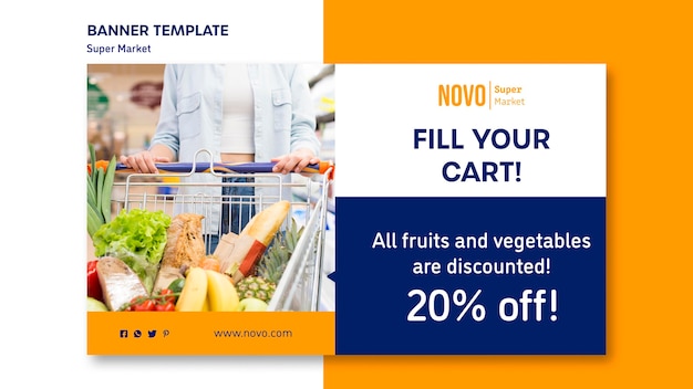 Supermarket concept banner template