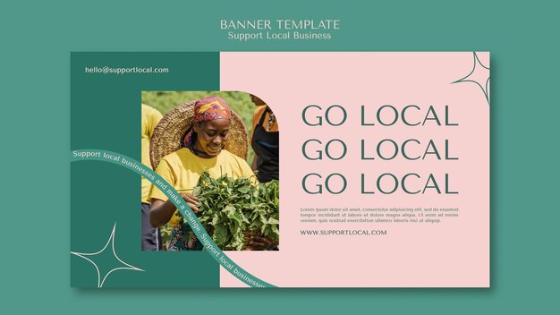 Free PSD support local businesses banner template