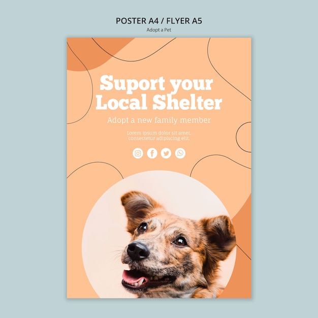 Free PSD support your local shelter flyer template