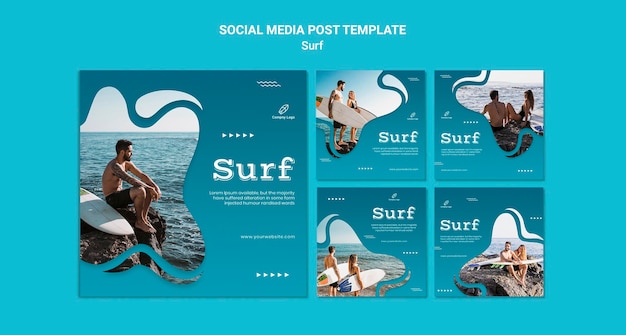 Free PSD surf and adventure social media post